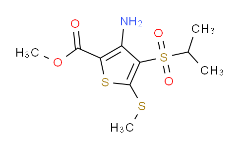 CAS No. 175202-07-0, 3-amino-5-(methylthio)-4-propan-2-ylsulfonyl-2-thiophenecarboxylic acid methyl ester