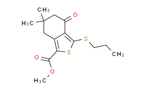 CAS No. 175202-42-3, 6,6-dimethyl-4-oxo-3-(propylthio)-5,7-dihydro-2-benzothiophene-1-carboxylic acid methyl ester