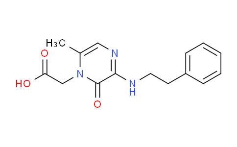 CAS No. 199296-29-2, 2-[6-methyl-2-oxo-3-(2-phenylethylamino)-1-pyrazinyl]acetic acid