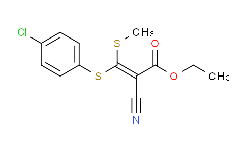 CAS No. 214330-97-9, Ethyl 3-(4-chlorophenylthio)-2-cyano-3-(methylthio)acrylate