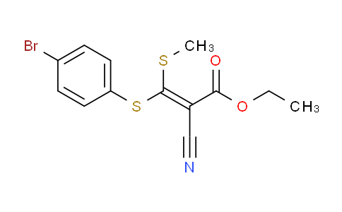 CAS No. 214330-98-0, Ethyl 3-(4-bromophenylthio)-2-cyano-3-(methylthio)acrylate