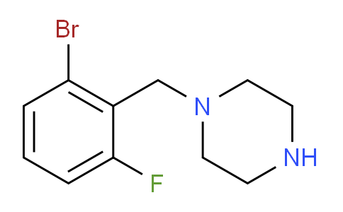 CAS No. 215655-20-2, 1-[(2-bromo-6-fluorophenyl)methyl]piperazine