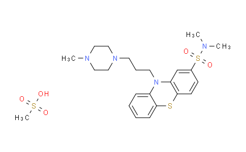 CAS No. 2347-80-0, N,N-dimethyl-10-[3-(4-methyl-1-piperazinyl)propyl]-2-phenothiazinesulfonamide; methanesulfonic acid