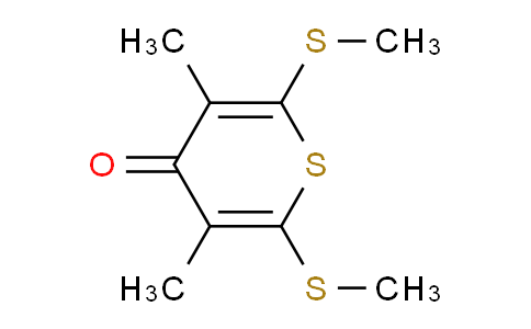 CAS No. 24215-64-3, 3,5-dimethyl-2,6-bis(methylthio)-4-thiopyranone