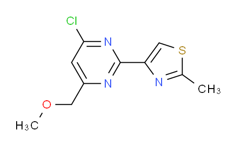 CAS No. 263897-42-3, 4-(4-Chloro-6-(methoxymethyl)pyrimidin-2-yl)-2-methylthiazole