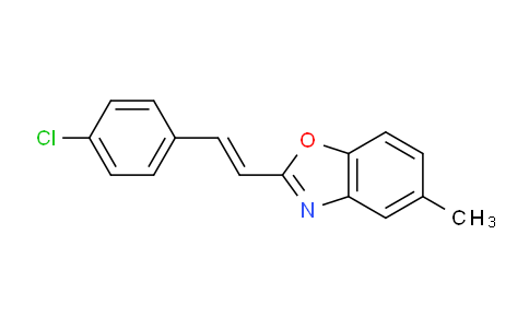 CAS No. 2639-35-2, 2-[2-(4-chlorophenyl)ethenyl]-5-methyl-1,3-benzoxazole