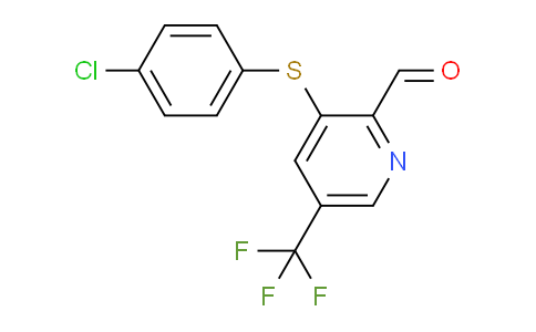 CAS No. 264924-39-2, 3-[(4-chlorophenyl)thio]-5-(trifluoromethyl)-2-pyridinecarboxaldehyde