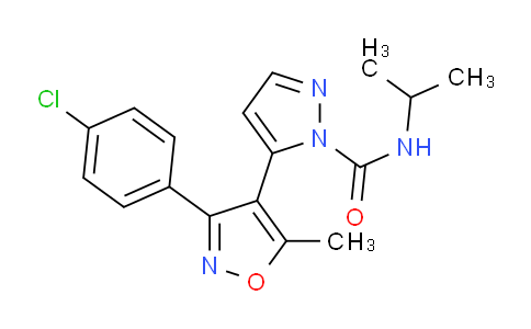 CAS No. 265125-06-2, 5-[3-(4-chlorophenyl)-5-methyl-4-isoxazolyl]-N-propan-2-yl-1-pyrazolecarboxamide