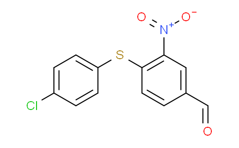 CAS No. 270262-96-9, 4-((4-Chlorophenyl)thio)-3-nitrobenzaldehyde