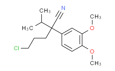 CAS No. 27487-83-8, 5-chloro-2-(3,4-dimethoxyphenyl)-2-propan-2-ylpentanenitrile