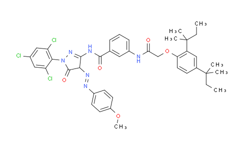 CAS No. 28279-36-9, 3-(2-(2,4-Ditert-pentylphenoxy)acetamido)-N-(4-(4-methoxyphenylazo)-5-oxo-1-(2,4,6-trichlorophenyl)-2-pyrazolin-3-yl)benzamide