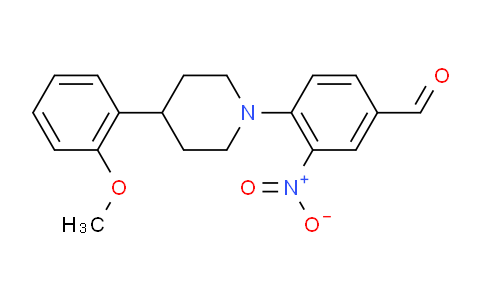 CAS No. 301334-92-9, 4-(4-(2-Methoxyphenyl)piperidin-1-yl)-3-nitrobenzaldehyde