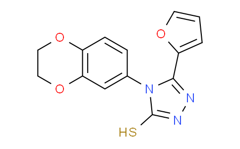 CAS No. 306936-86-7, 4-(2,3-Dihydrobenzo[b][1,4]dioxin-6-yl)-5-(furan-2-yl)-4H-1,2,4-triazole-3-thiol