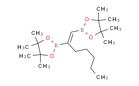 CAS No. 307531-74-4, 4,4,5,5-tetramethyl-2-[1-(4,4,5,5-tetramethyl-1,3,2-dioxaborolan-2-yl)hept-1-en-2-yl]-1,3,2-dioxaborolane