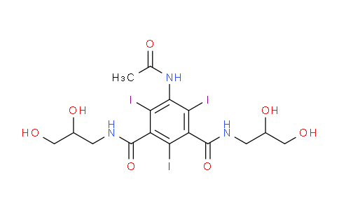 CAS No. 31127-80-7, 5-acetamido-N1,N3-bis(2,3-dihydroxypropyl)-2,4,6-triiodobenzene-1,3-dicarboxamide