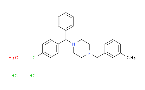 CAS No. 31884-77-2, 1-[(4-chlorophenyl)-phenylmethyl]-4-[(3-methylphenyl)methyl]piperazine hydrate dihydrochloride