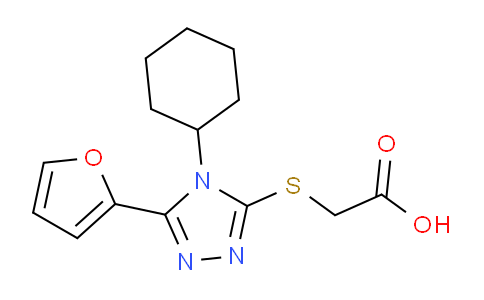 CAS No. 337487-27-1, 2-((4-Cyclohexyl-5-(furan-2-yl)-4H-1,2,4-triazol-3-yl)thio)acetic acid