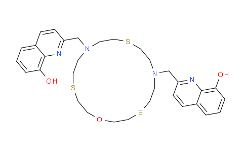 CAS No. 343372-33-8, 2-[[13-[(8-hydroxy-2-quinolinyl)methyl]-1-oxa-4,10,16-trithia-7,13-diazacyclooctadec-7-yl]methyl]-8-quinolinol