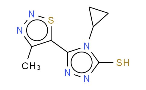 CAS No. 352018-98-5, 4-cyclopropyl-5-(4-methyl-2H-thiadiazol-5-ylidene)-1,2,4-triazole-3-thione