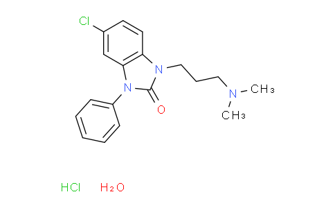 CAS No. 3698-95-1, 5-chloro-1-[3-(dimethylamino)propyl]-3-phenyl-2-benzimidazolone hydrate hydrochloride