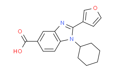 CAS No. 390811-95-7, 1-Cyclohexyl-2-(furan-3-yl)-1H-benzo[d]imidazole-5-carboxylic acid