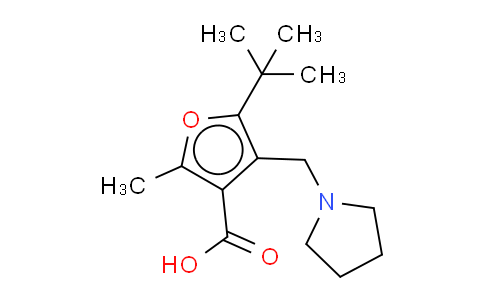 CAS No. 435341-86-9, 5-tert-butyl-2-methyl-4-(1-pyrrolidin-1-iumylmethyl)-3-furancarboxylate