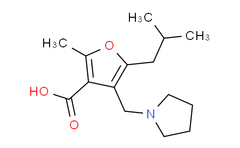 CAS No. 435341-88-1, 5-ISOBUTYL-2-METHYL-4-PYRROLIDIN-1-YLMETHYL-FURAN-3-CARBOXYLIC ACID
