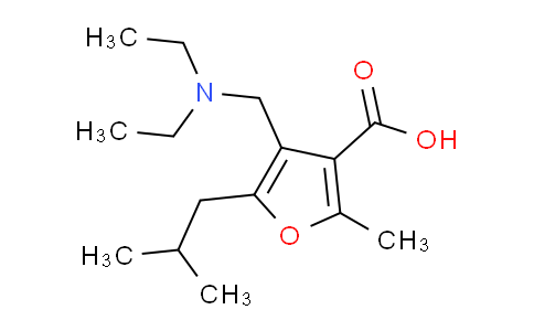 CAS No. 435341-96-1, 4-((Diethylamino)methyl)-5-isobutyl-2-methylfuran-3-carboxylic acid