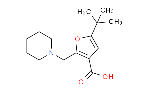 CAS No. 435342-03-3, 5-(tert-Butyl)-2-(piperidin-1-ylmethyl)furan-3-carboxylic acid