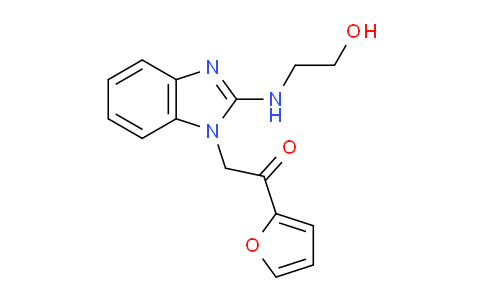 CAS No. 435345-13-4, 1-(Furan-2-yl)-2-(2-((2-hydroxyethyl)amino)-1H-benzo[d]imidazol-1-yl)ethanone