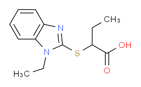 CAS No. 436088-88-9, 2-((1-Ethyl-1H-benzo[d]imidazol-2-yl)thio)butanoic acid