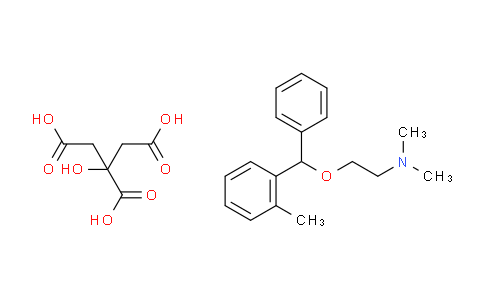 CAS No. 4596-23-0, N,N-dimethyl-2-[(2-methylphenyl)-phenylmethoxy]ethanamine; 2-hydroxypropane-1,2,3-tricarboxylic acid
