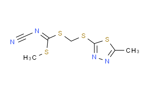CAS No. 494763-19-8, Methyl (((5-methyl-1,3,4-thiadiazol-2-yl)thio)methyl) cyanocarbonimidodithioate