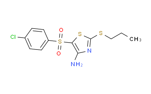 CAS No. 494763-20-1, 5-(4-chlorophenyl)sulfonyl-2-(propylthio)-4-thiazolamine