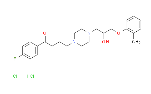 CAS No. 53531-31-0, 1-(4-fluorophenyl)-4-[4-[2-hydroxy-3-(2-methylphenoxy)propyl]-1-piperazinyl]-1-butanone dihydrochloride