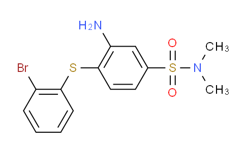 CAS No. 5592-64-3, 3-Amino-4-((2-bromophenyl)thio)-N,N-dimethylbenzenesulfonamide
