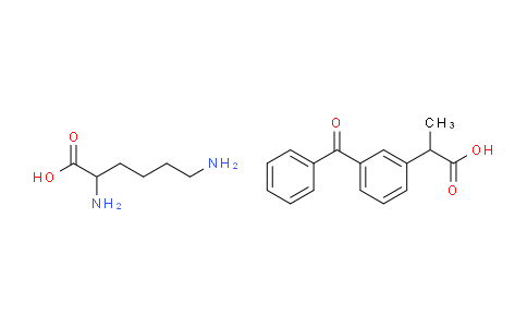 CAS No. 57469-78-0, 2-(3-benzoylphenyl)propanoic acid; 2,6-diaminohexanoic acid