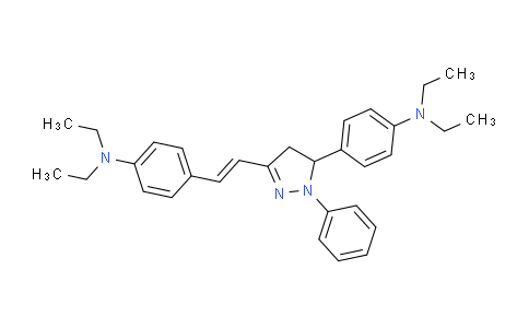 CAS No. 57609-72-0, 4-[2-[5-[4-(Diethylamino)phenyl]-4,5-dihydro-1-phenyl-1H-pyrazol-3-yl]vinyl]-N,N-diethylaniline