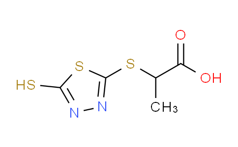 CAS No. 60725-23-7, 2-((5-Mercapto-1,3,4-thiadiazol-2-yl)thio)propanoic acid