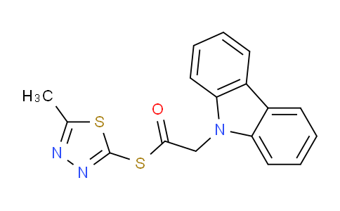 CAS No. 6219-71-2, 2-(9-carbazolyl)ethanethioic acid S-(5-methyl-1,3,4-thiadiazol-2-yl) ester