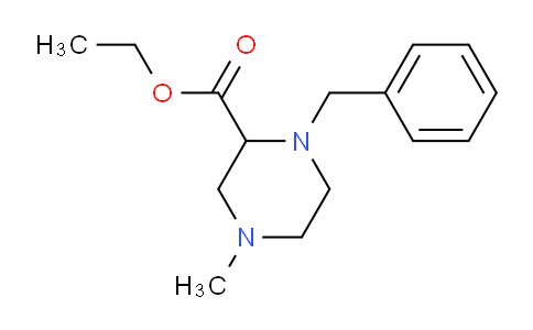 CAS No. 63285-59-6, 4-Methyl-1-(phenylmethyl)-2-piperazinecarboxylic acid ethyl ester