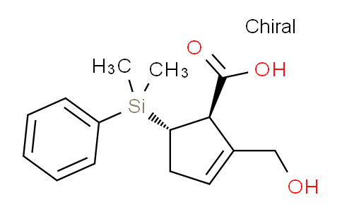 CAS No. 649761-21-7, (1R,5S)-5-(Dimethyl(phenyl)silyl)-2-(hydroxymethyl)cyclopent-2-ene-1-carboxylic acid