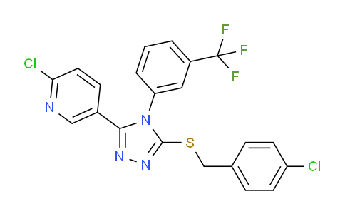 CAS No. 680216-98-2, 2-Chloro-5-(5-((4-chlorobenzyl)thio)-4-(3-(trifluoromethyl)phenyl)-4H-1,2,4-triazol-3-yl)pyridine