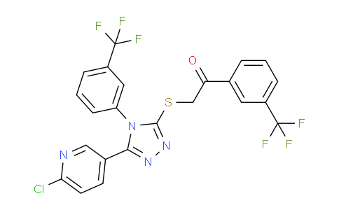 CAS No. 680217-03-2, 2-((5-(6-chloropyridin-3-yl)-4-(3-(trifluoromethyl)phenyl)-4H-1,2,4-triazol-3-yl)thio)-1-(3-(trifluoromethyl)phenyl)ethan-1-one