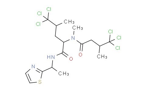 CAS No. 68274-97-5, 5,5,5-trichloro-4-methyl-2-[methyl-(4,4,4-trichloro-3-methyl-1-oxobutyl)amino]-N-[1-(2-thiazolyl)ethyl]pentanamide