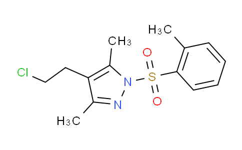 CAS No. 69614-95-5, 4-(2-chloroethyl)-3,5-dimethyl-1-(2-methylphenyl)sulfonylpyrazole