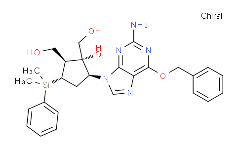 CAS No. 701278-05-9, ((1S,2S,3S,5S)-5-(2-Amino-6-(benzyloxy)-9H-purin-9-yl)-3-(dimethyl(phenyl)silyl)-1-hydroxycyclopentane-1,2-diyl)dimethanol