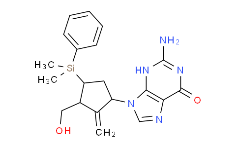 CAS No. 701278-07-1, 2-amino-9-[4-[dimethyl(phenyl)silyl]-3-(hydroxymethyl)-2-methylenecyclopentyl]-3H-purin-6-one
