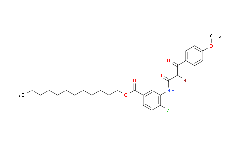 CAS No. 70950-46-8, 3-[[2-Bromo-3-(4-methoxyphenyl)-1,3-dioxopropyl]amino]-4-chlorobenzoic acid dodecyl ester