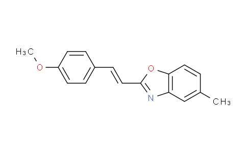 CAS No. 73916-07-1, 2-[(E)-2-(4-methoxyphenyl)ethenyl]-5-methyl-1,3-benzoxazole